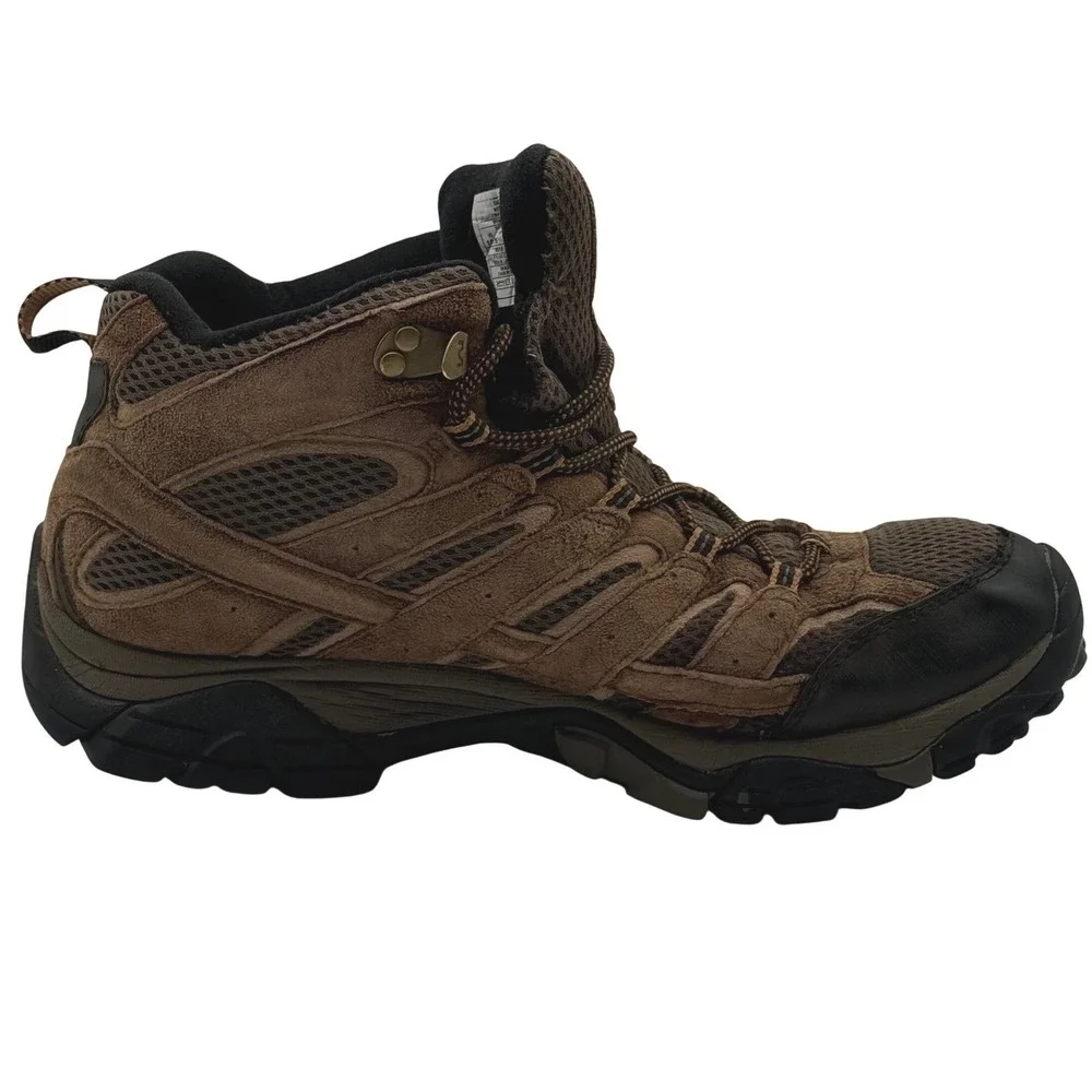 Merrell Moab 2 Mid Waterproof Hiking Boots Vibram Men's Size 10.5 Earth Brown